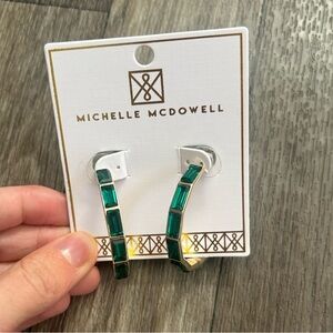 Michelle McDowell Emerald Green Hoop Earrings